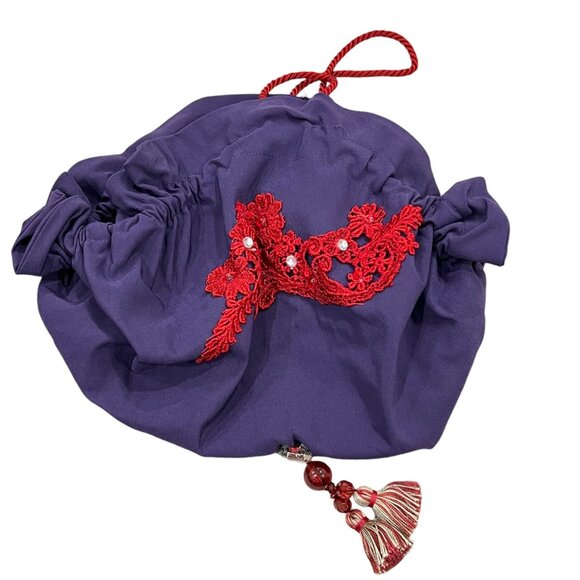 Purple & Red Lace Floral Top Skirt Drawstring Pouch Plus Size Cosplay Theater - Picture 2 of 16